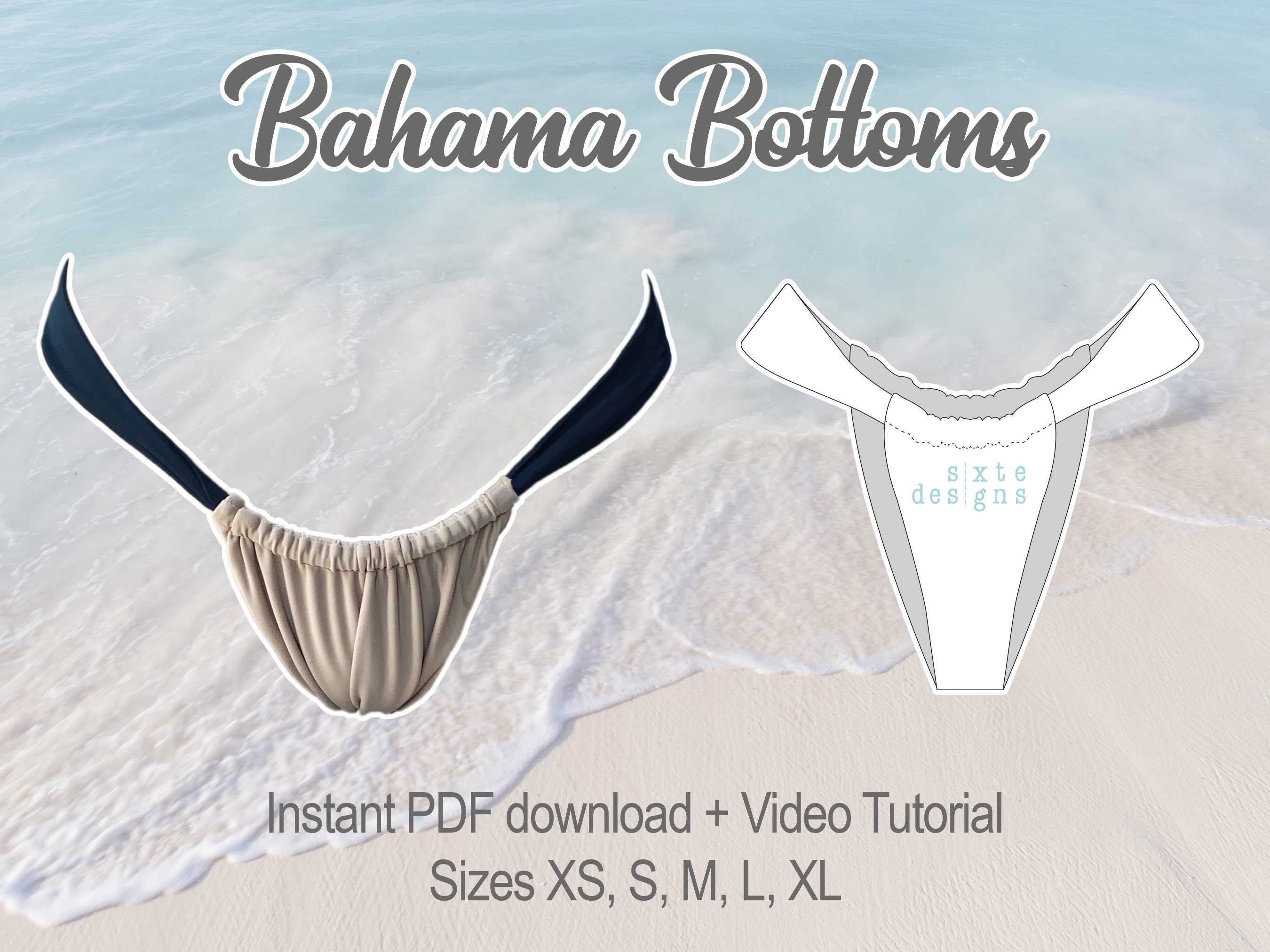 DIY Sliding Bikini Bottoms | Seamless and Reversible | Digital PDF Sewing Pattern by Sixte Designs