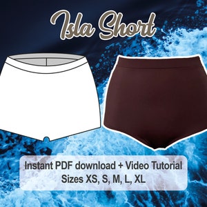 DIY No Front Seam Swim Shorts PDF Sewing Pattern Minimalist Booty