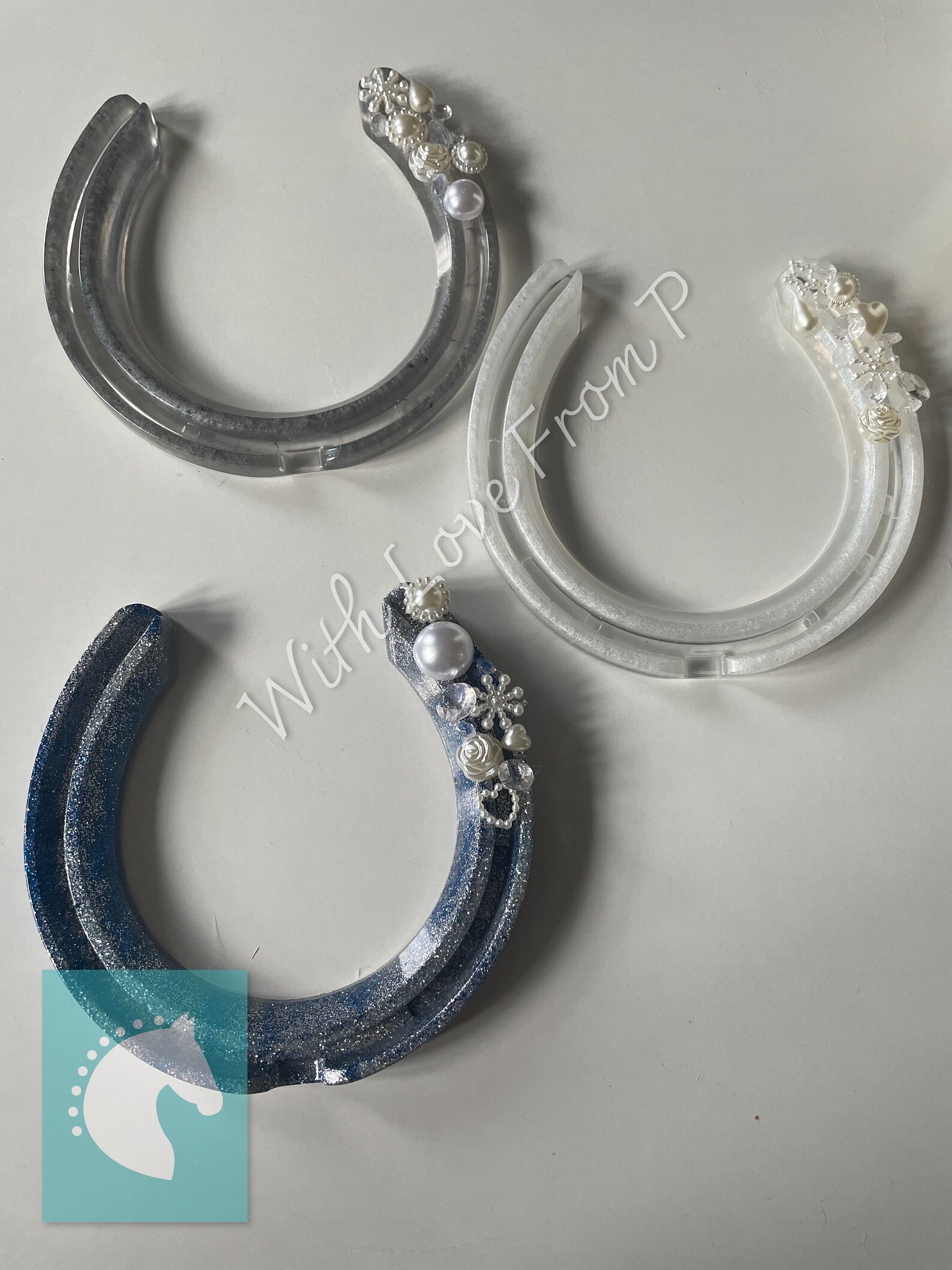 Bridal horseshoes handmade resin Etsy