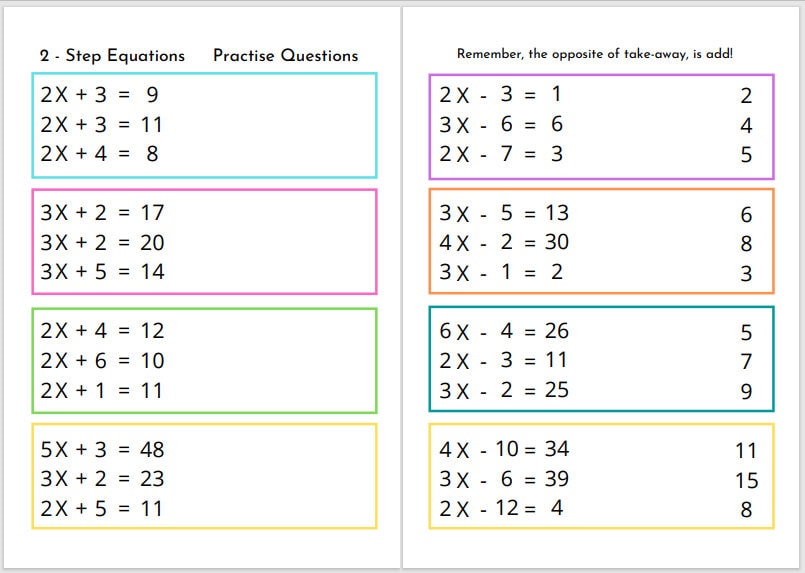 Maths Equations Questions  Practice Equations Questions