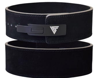 10mm Suede Leather Lever Belt: Powerlifting, Weightlifting Gym Support