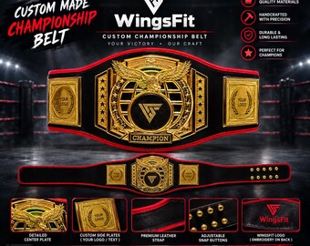Custom Championship Belt, Personalized Wrestling Title Belt, Custom Logo Sports Award Trophy