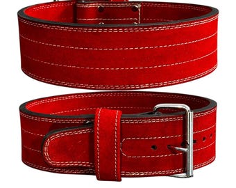 Powerlifting Belt 10mm Single Prong | Leather Weightlifting Belt for Deadlift Squat | Gym Belt for Men Women