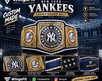 New York Yankees Replica Championship Belt – Baseball Title Belt, Collectible Sports Fan Gift, Adult Size