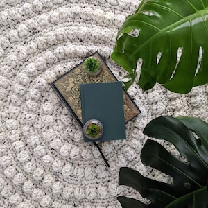 Large Neutral Cream/White Handmade Crochet Rug