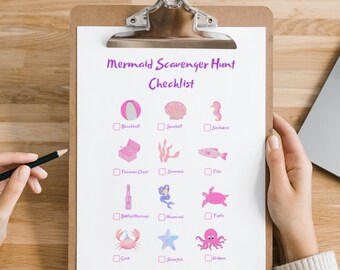 Outdoor Scavenger Hunt Mermaid Scavenger Hunt Treasure Hunt Printable Game for Mermaid Birthday Party Outdoor Treasure Hunting Clue Cards