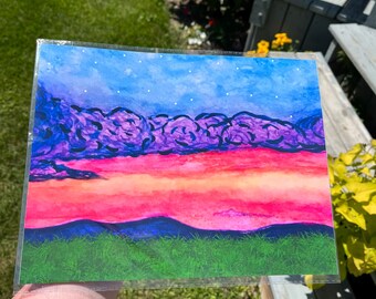 Watercolor Digital Art Print 8.5x11 inches landscape painting