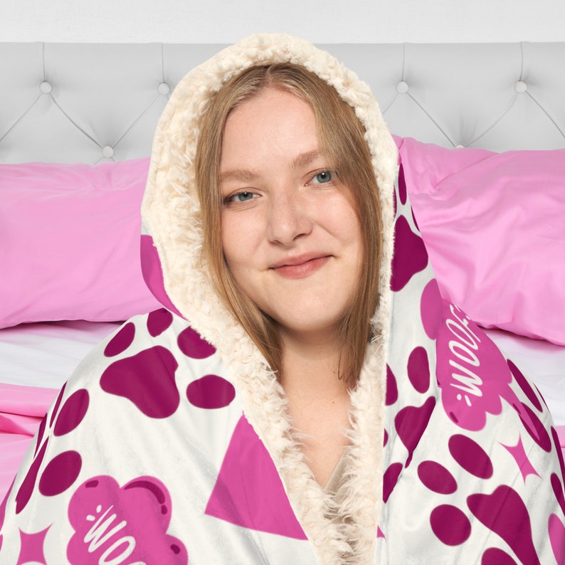 Custom Photo Blanket, Border Collie Gifts, Hoodie Blanket, Wearable