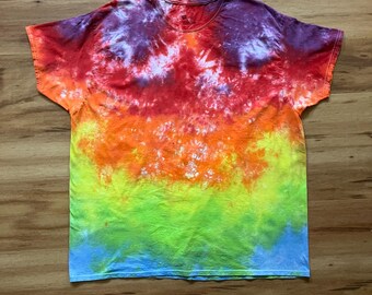 Plus Size Tie Dye T-Shirt 100% Cotton 3XL Handmade Dyed Shirt Rainbowcore Top Selling items Popular Right Now