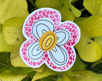 Floral Sticker Glossy Water Resistant Stickers Cheetah Print Sticker Flower Stickers for Laptop