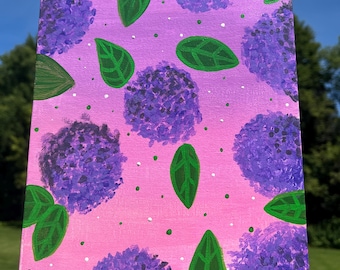 Original Acrylic Painting on Canvas Floral Wall Art Hand Painted, One of a Kind Art