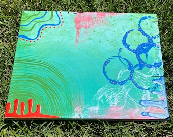 Original Acrylic Painting on Canvas, Abstract Wall Art Hand Painted, One of a Kind Art