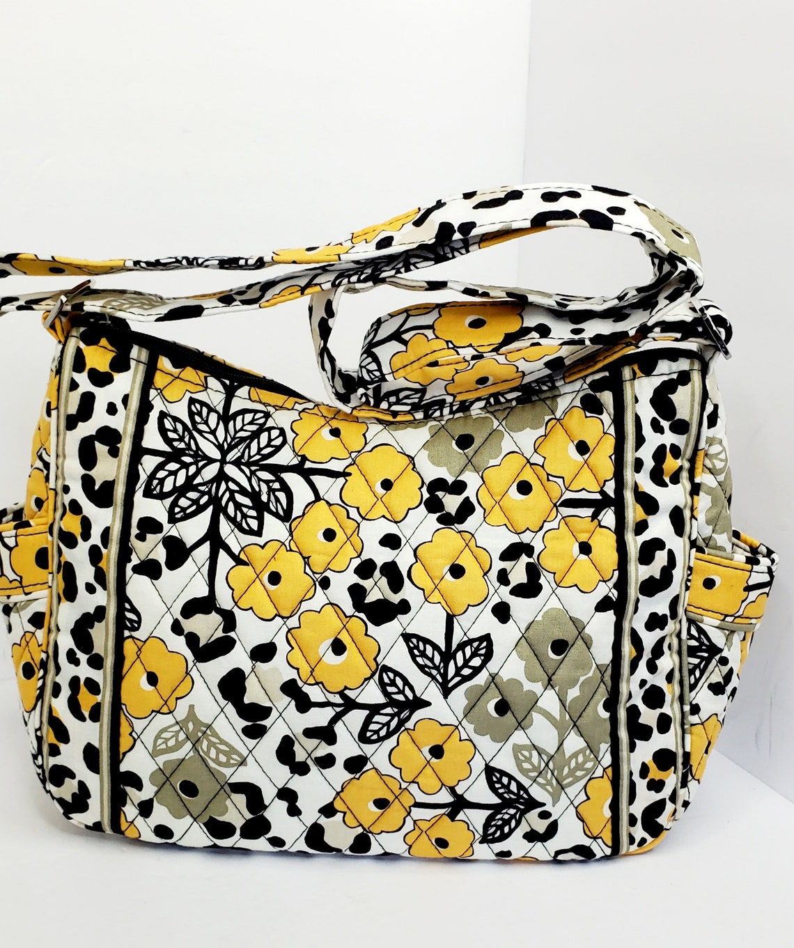Vintage Authentic VERA BRADLEY Yellow/Black/White Floral Print Etsy