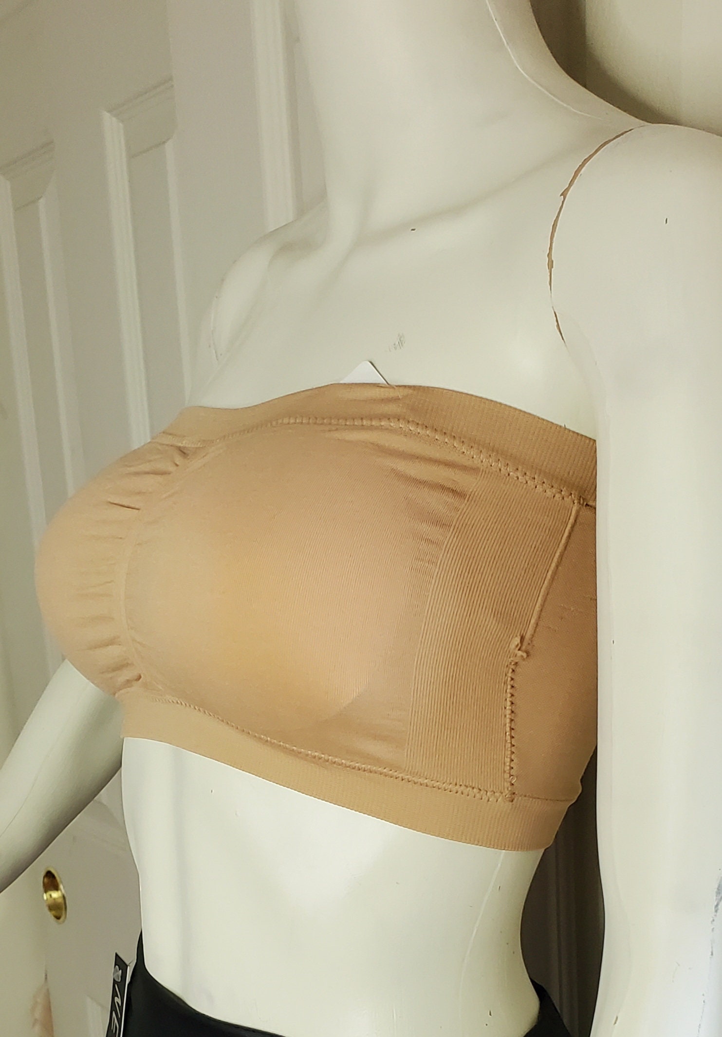 Beige Seamless Bandeau Padded Bra Top Etsy