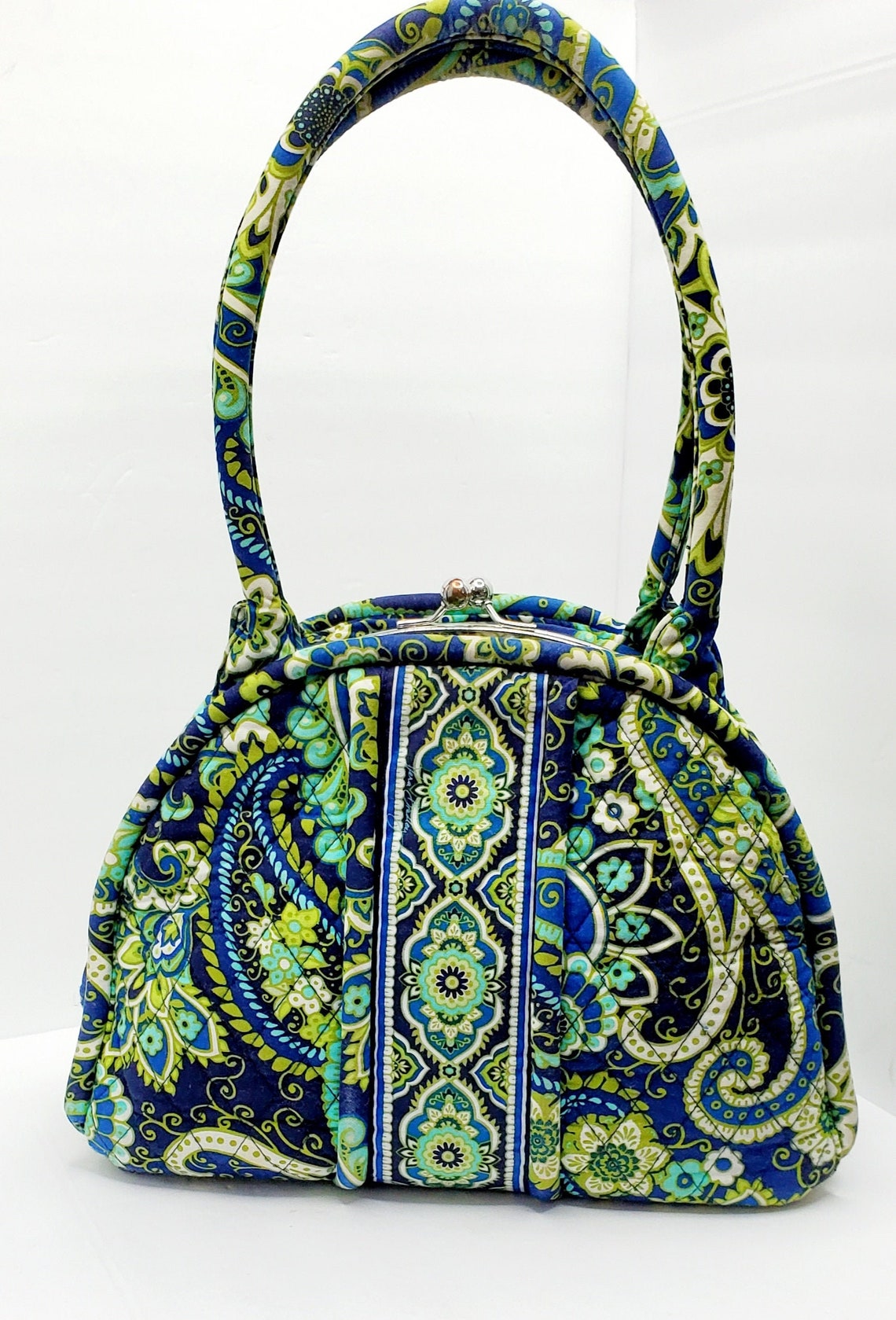 Vintage Authentic VERA BRADLEY Blue/Green Floral Print Kiss Etsy