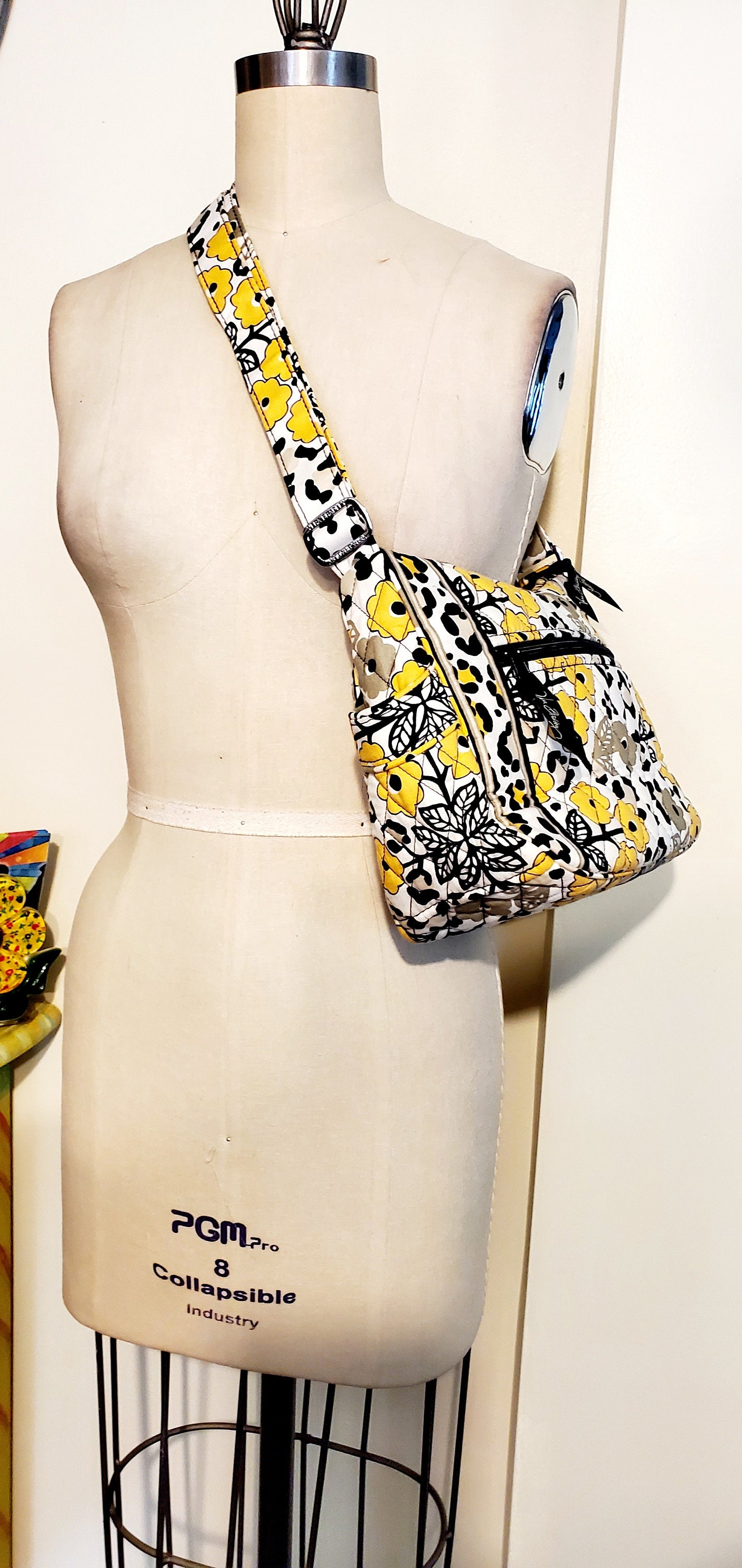 Vintage Authentic VERA BRADLEY Yellow/Black/White Floral Print Etsy