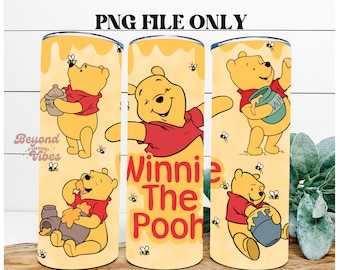 Copo transparente Ursinho Pooh PNG, Copo Ursinho Pooh, Copo Pooh, Copo reto e fino, inspirado no Mickey e seus amigos, 20 oz