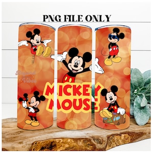 Mickey Mouse Tumbler Wrap PNG, Mickey and Friends Inspired Tumblers, Mickey Cartoons characters, 20z skinny tumbler Sublimation