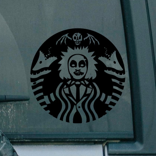 Beetlejuice Coffee Decal Sticker | Sandworm | Beetlejuice Laptop Sticker | Tim Burton | Starbucks Sticker Decal