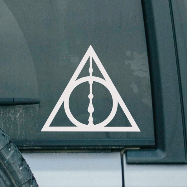 Deathly Hallows Decal | Harry Potter Decal | Elder Wand | Cloak of Invisibility | Resurrection Stone | Harry Potter Symbol