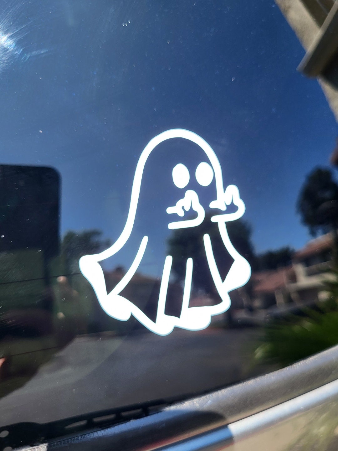 Fedup Ghost Decal Funny Halloween Decal Middle Finger Etsy
