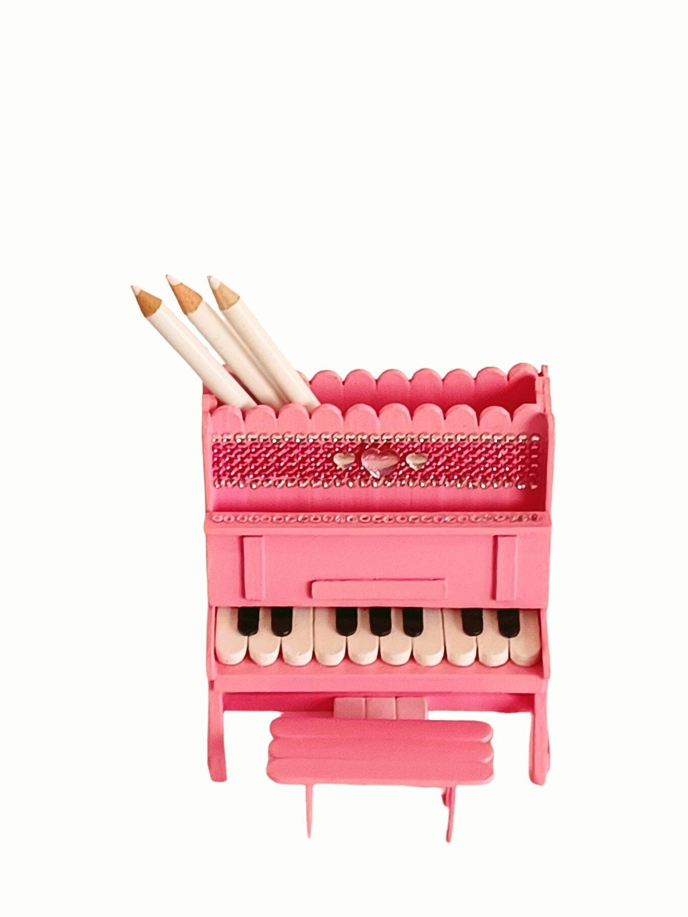 Miniature Dollhouse Furniture Piano For Children Stool Baby Ornament Home Decor