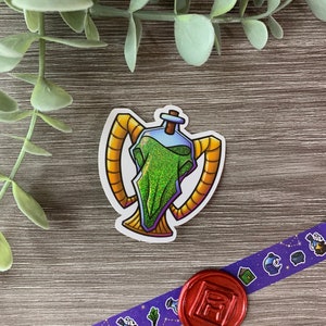 Potion of Herding Sticker Die Cut Vinyl Glitter Sticker | Waterproof Weatherproof Dishwasher Safe | dnd roleplay goblincore cottagecore