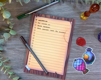 Potion shop To Do List Notepad | Desk planner pad | DnD inspired desk pad for student and work | A5 to do notepad with 50 tear off sheets