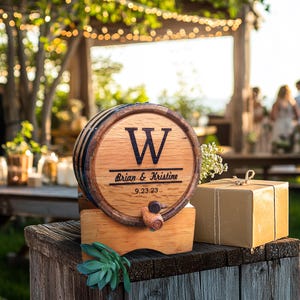 card holder barrel at a wedding