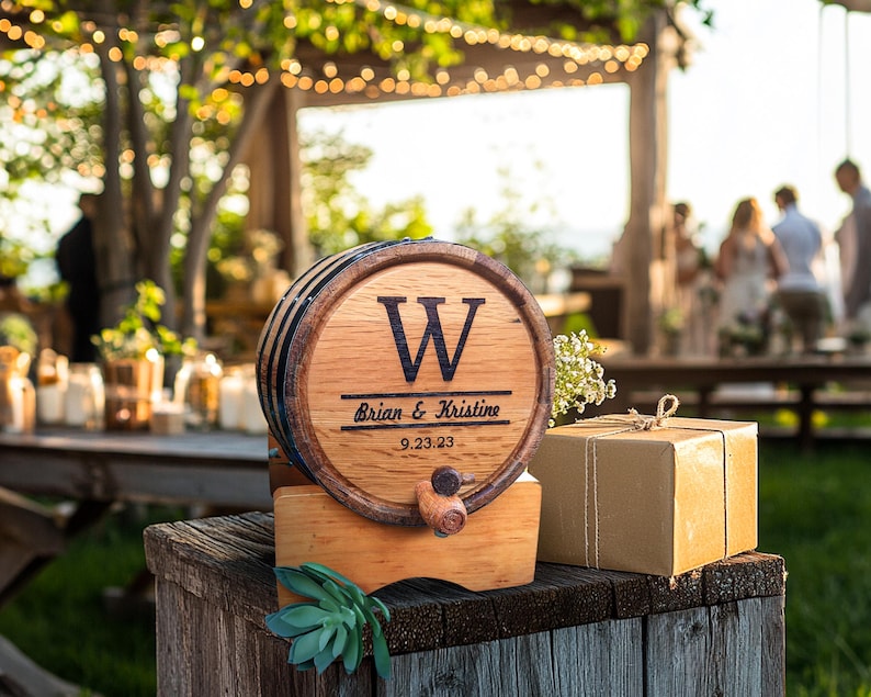 card holder barrel at a wedding