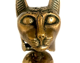 Bronze Ancient Cat Head