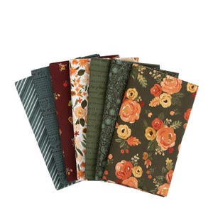 VORBESTELLUNG Riley Blake Happy Fall Days 7 Teiliges Mini Fat Quarter Bundle - Herbst Stoff - Florale Fat Quarters - Riley Blake fat Quarter Bundle -