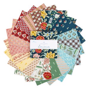 IN STOCK Riley Blake Emma 5&quot; Stacker - Vintage Fabric  - Riley Blake Charm Pack - Floral 5&quot; Stacker - Reproduction Fabric