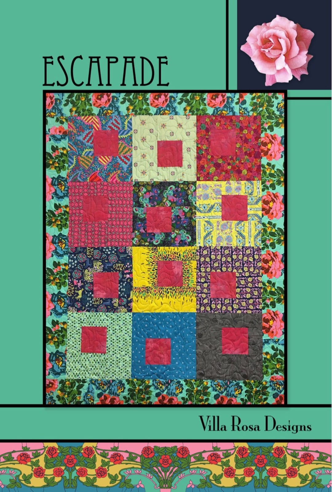 Villa Rosa Designs Escapade Pattern - Fat Quarter Quilt Pattern - Villa ...