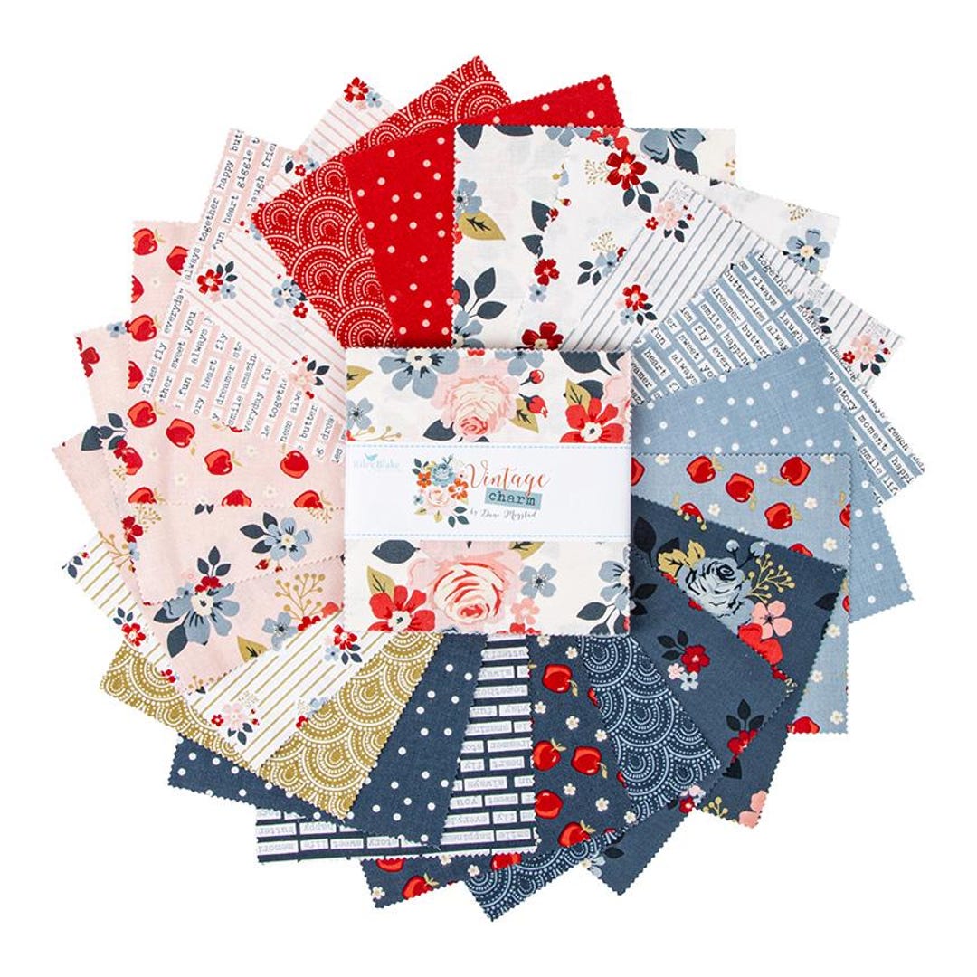 IN STOCK Riley Blake Vintage Charm 5 Stacker Cotton Fabric Charm Pack ...