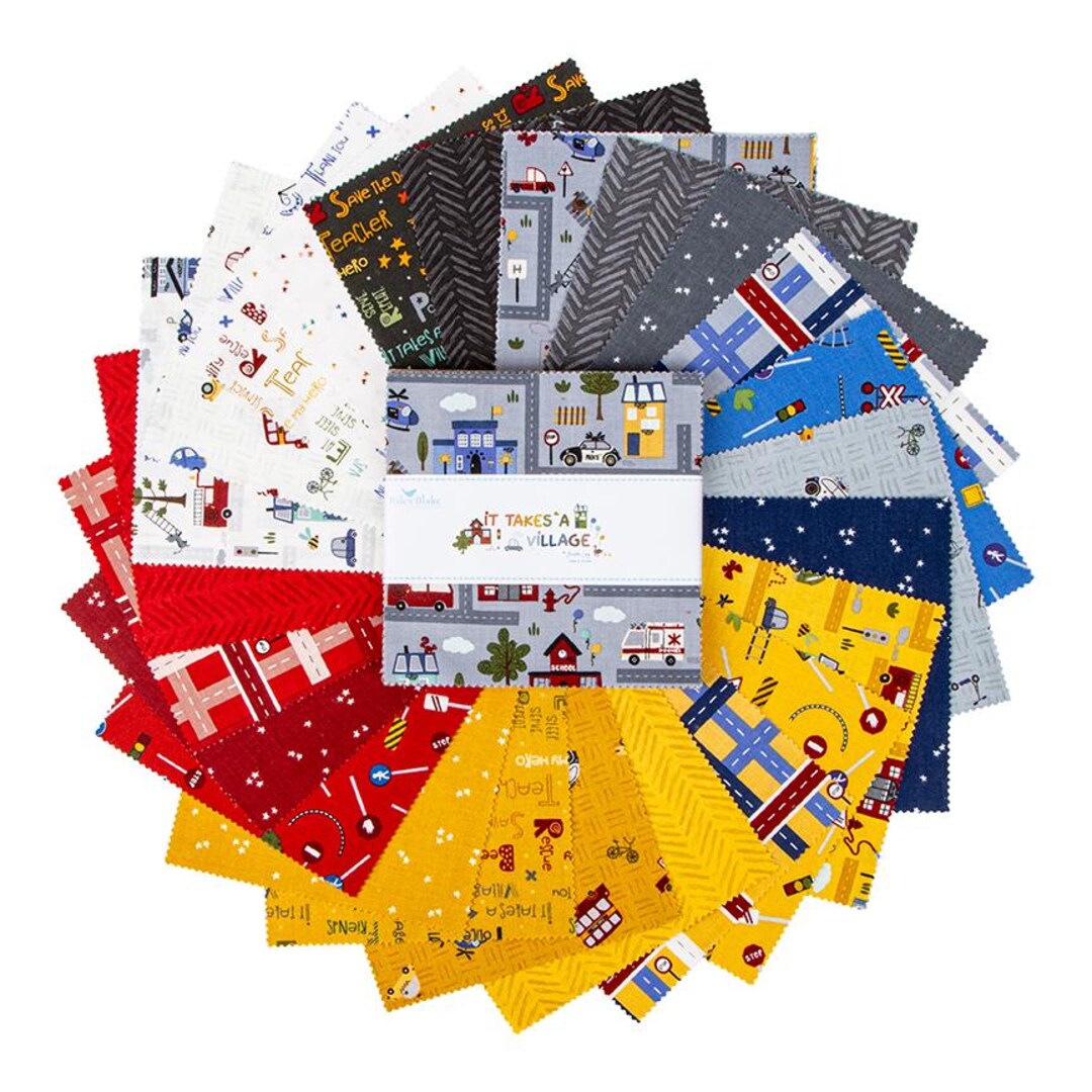 IN STOCK Riley Blake It Takes A Village 5 Stacker Cotton Fabric Charm ...