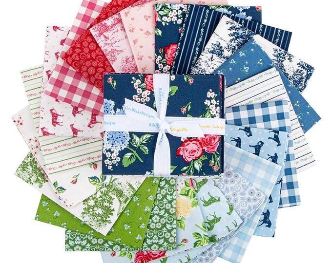 IN STOCK Riley Blake Bluegrass Charm Fat Quarter Bundle - Floral Fabric ...