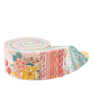VORBESTELLUNG Riley Blake New Beginnings Rolie Polie - 2,5-Zoll-Streifen - Quilting Jelly Rolls - Floral Jelly Roll- Blumenstoff - Frühling