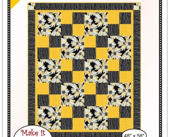 Fabric Cafe Sew Quick Pattern  3 Yard Quilt Pattern - Quilt Pattern - Fabric Cafe Pattern - 3 yard quilts