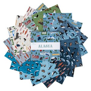 RESERVA Pastel de capas Alaska de Riley Blake - Apilador Alaska de 10&quot; - Pastel de capas para exteriores - Tela del oeste - Tela natural