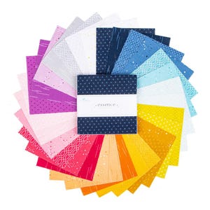 PREORDER Riley Blake Essence 5&quot; Stacker - cotton Fabric Charm Pack - Riley Blake Charm Pack - Basics 5&quot; Basics Fabric