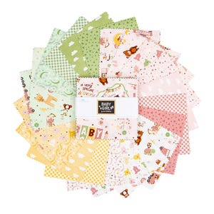 PREORDER Riley Blake Baby Girl 5” Stacker - Fabric Charm Pack - Riley Blake Charm Pack - Baby 5&quot; Stacker - Baby Fabric