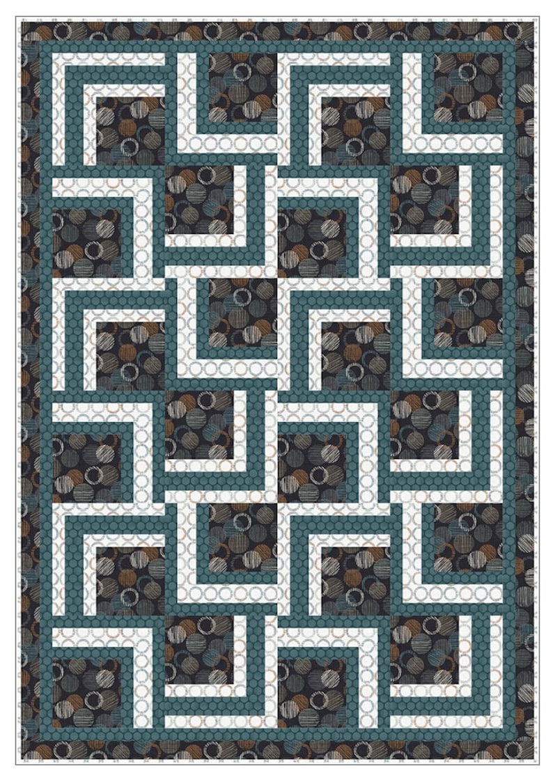 Fabric Cafe Carousel Pattern 3 Yard Quilt Pattern - Quilt Pattern ...