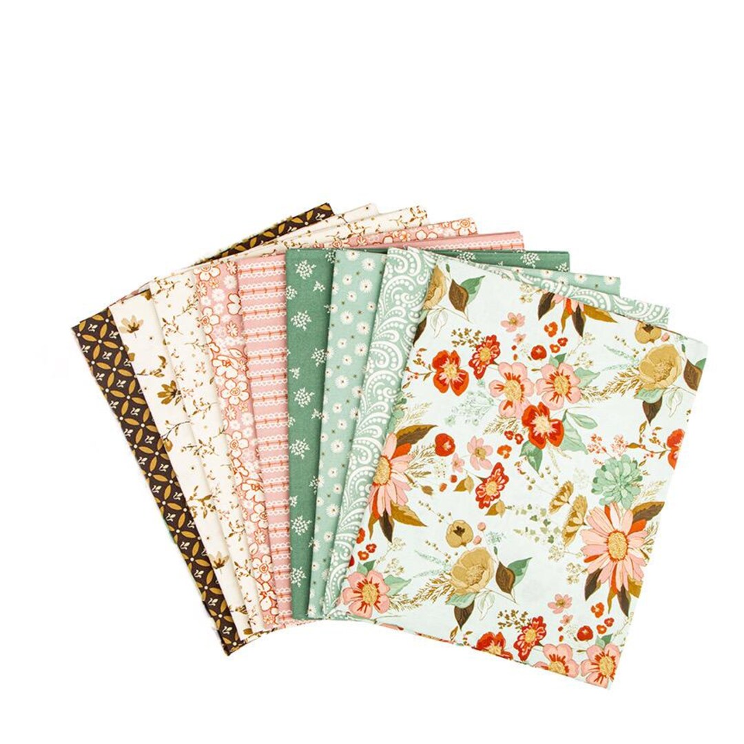 IN STOCK Riley Blake Morning Latte Mini Fat Quarter Bundle - Floral ...