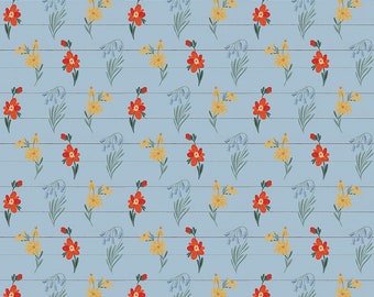 Riley Blake Farmhouse Summer Wildflowers Sky - yardage - 1/2 yard - 1 yard