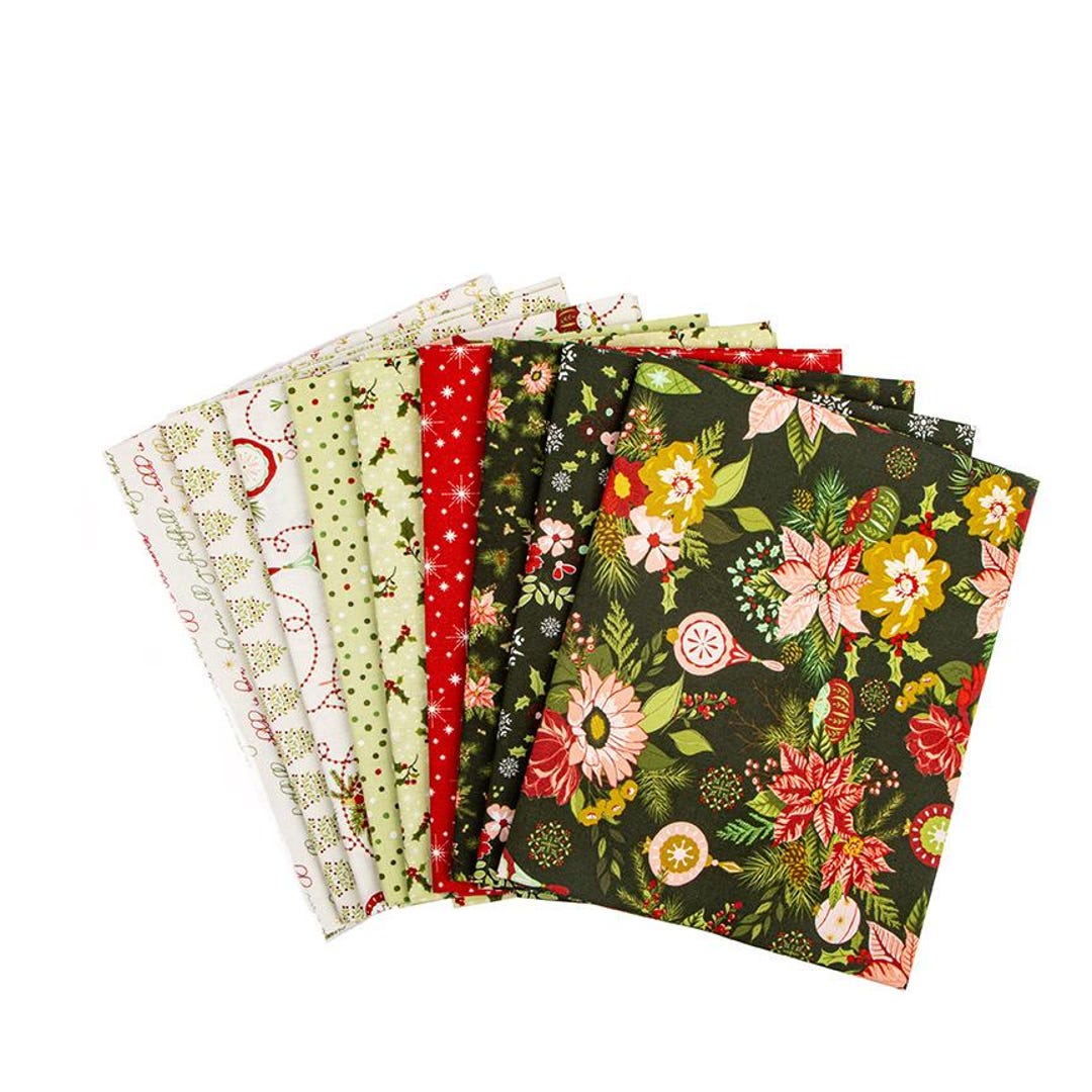 IN STOCK Riley Blake Glisten Mini Fat Quarter Bundle - Christmas Fat ...