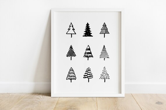 Pine Tree Wall Art 8x10 and 5X7 PDF PRINTABLE Digital | Etsy