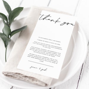 Thank You To Wedding Guests - 4x8 - Canva Template - Printable (Editable)