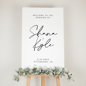 Vertical Wedding Welcome Sign - 24x36 - Modern & Minimal Large Names - Canva Template - Printable Instant Download (EDITABLE)