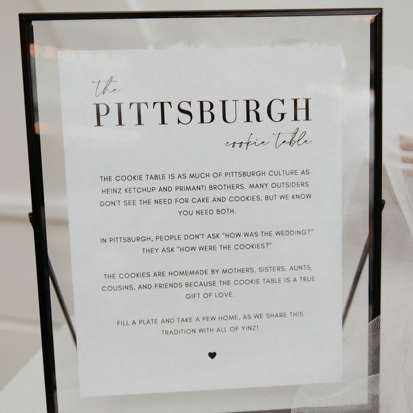 Pittsburgh Cookie Table Wedding Sign - 8x10 - Canva Template - Printable (Editable)